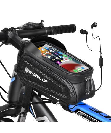 Bike Phone Mount Bag,HOPENE Waterproof Bike Front Frame Bag Sensitive Touch Screen Bicycle Pouch Bag For Cell Phone Compatible with iPhone 11 12 13 14 Pro Max XR XS Samsung Note 20 Plus Large Size 7 Enlarged Size