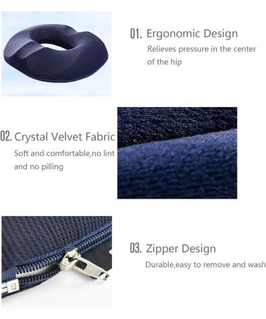 Bed Sore Cushions for Butt Donut Pillow for Bed Sores Premium Memory Foam Washable Tailbone Pillow for Office Car Wheelchair School Blue - Buy Online on GoSupps.com