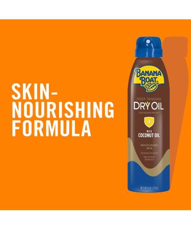 Banana Boat Deep Tanning Dry Oil Clear Spray Sunscreen SPF 4 6oz | Oxybenzone Free Tanning Oil for Dark Skin | Best SPF Tanning Spray for Sun Protection - Buy Online on GoSupps.com