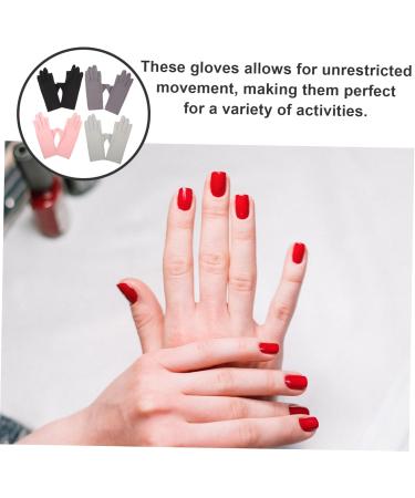 Healeved 4 Pairs Women's Sun Protection Gloves Nail Gloves for Women Nail Art Supplies Manicure Gloves Anti Uv Nail Art Uv Gloves Gel Manicure Uv Gloves Nylon Breathable Accessories - Buy Online on GoSupps.com