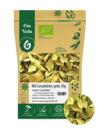 Organic curry leaves 50g |Curry leaves |Dried curry leaves very roughCurry Leaves |Indian Ayurveda kitchen |Organic organic quality de- ko-039 |Omveda - Buy Online on GoSupps.com