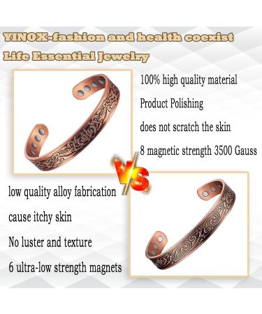 Shop Red Copper Magnetic Bracelet for Men & Women | European & American Retro Energy Health Bracelet - Boost Wellness & Style - Buy Online on GoSupps.com