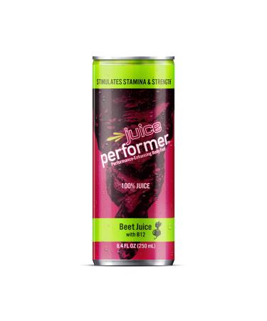 Juice Performer Beet Juice With Vitamin B12 - Natural Pre-Workout Beetroot Juice For Boosting Stamina & Strength - Added B12 Energy Booster - Superfood 8.4 Fl.Oz. (12 Pk) Vegan Beet Juice with B12
