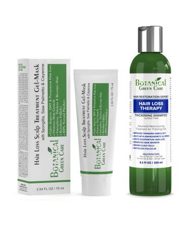 Hair Loss Therapy Shampoo & Scalp Treatment Mask Value Set (2 items) - Saw Palmetto Hair Growth For Hair Thinning Prevention Alopecia DHT Blocking. Doctor Developed