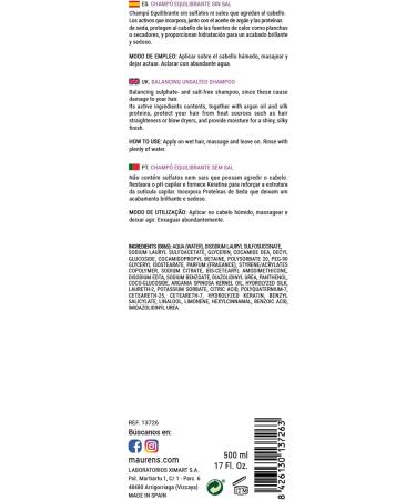  MAURENS Maurens. PlusLiss Keratin Balancing Shampoo with Argan Oil and Silk Proteins Salt and Sulfate Free. 500 ml - Buy Online on GoSupps.com