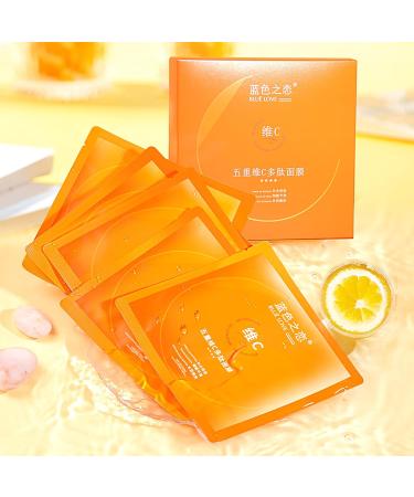 Blue Love 10-Pack Vitamin C Facial Masks for Women | Deeply Moisturizing & Firming Skin Care - Buy Online on GoSupps.com