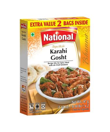 National Foods Karahi Gosht Recipe Mix 3.30 oz (94g) | Traditional Curry Spice Powder | Essential South Asian Dish | Meat Stew | Value Pack