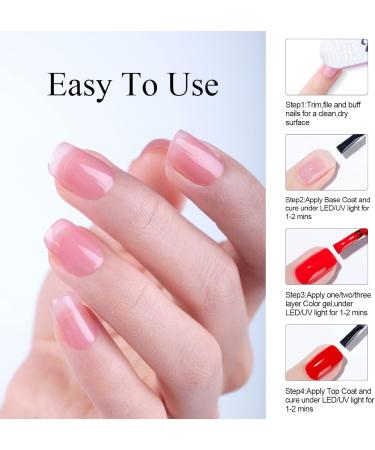 Imtiti Gel Nail Polish- Jelly Light pink Color Gel Polish Soak Off Nail Lamp Nail Art Manicure Salon DIY at Home 15ml Christmas Nail Art - Buy Online on GoSupps.com