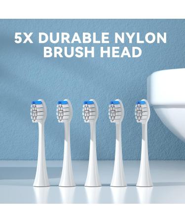 Mitimi Rechargeable Electric Toothbrush with 40000VPM | 5 Modes, Smart Timer, IPX7 Waterproof | Includes 5 Brush Heads | Sonic Toothbrush for Adults - White - Buy Online on GoSupps.com