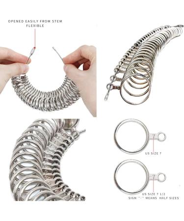 Ring Sizer Set - Stainless Steel Ring Sizers & Aluminum Ring Mandrel - 27 Pcs Metal Ring Gauges (Size 1-13) - Finger Sizer Tool for Accurate Measurement - Buy Online on GoSupps.com