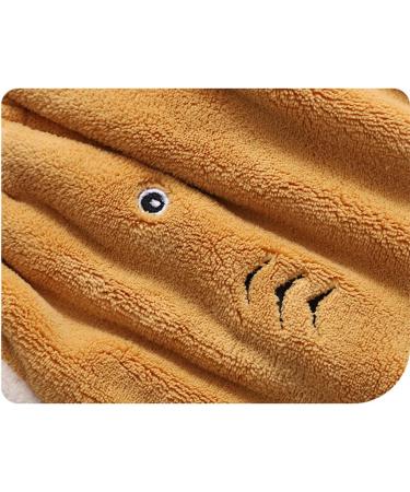 Quick Drying Microfiber Hair Towel Set for Kids & Adults - Cute Yellow Fish Design Soft & Absorbent Hair Turban - Buy Online on GoSupps.com