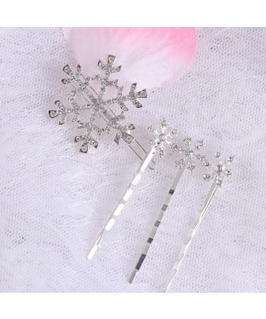 Frcolor 6-Piece Christmas Snowflake Hairpins | Crystal Rhinestone Hair Clips for Girls | Kids Hair Jewelry (White) - International Shipping Available - Buy Online on GoSupps.com