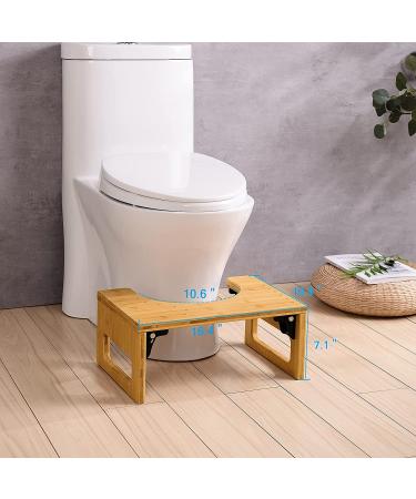 AmazerBath 7 Bamboo Toilet Stool - Collapsible Poop Stool, Natural Color - Pack of 1 - Buy Online on GoSupps.com