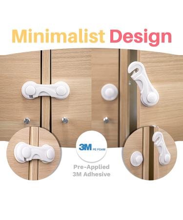 6-Pack Child Proof Cabinet Locks - No Drilling, 3M Adhesive - Baby Proof Safety Locks for Doors, Drawers, Cupboards - Wardrobe, Pantry - Easy Installation - Buy Online on GoSupps.com