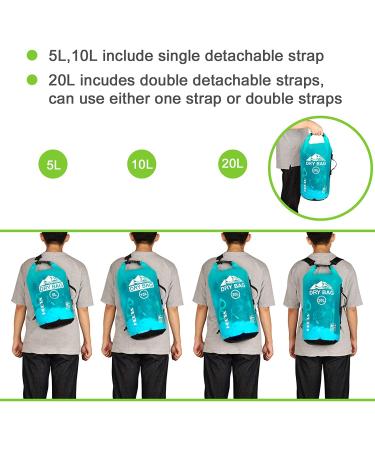 HEETA Waterproof Dry Bag 5L Blue - Lightweight Roll Top Backpack for Travel, Swimming, Boating - Phone Case Included - Buy Online on GoSupps.com