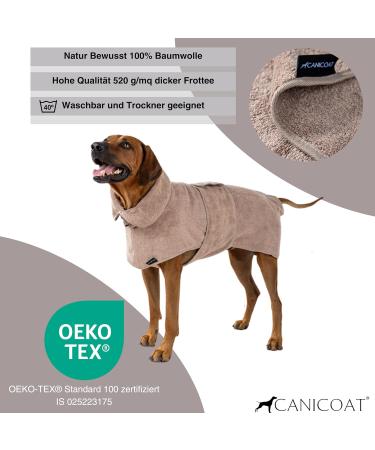 CANICOAT Dog Bathrobe Lavari - 100% Cotton Oeko-TEX Certified Size 6 Beige - Ideal for International Shipping - Buy Online on GoSupps.com