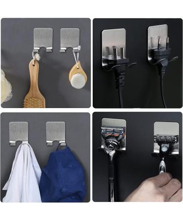 Buy Latrate 3-Piece Stainless Steel Self-Adhesive Multi-Purpose Razor Holder Hook | Ideal for Shower Bathroom Kitchen and More! - Buy Online on GoSupps.com