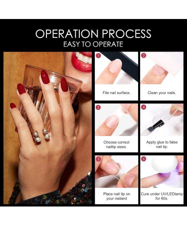 240 Pieces Half-Matte Nail Tips - Pre-Shaped Gelly Nails in 12 Sizes for Medium Coffin & Almond Shapes - International Shipping Available - Buy Online on GoSupps.com