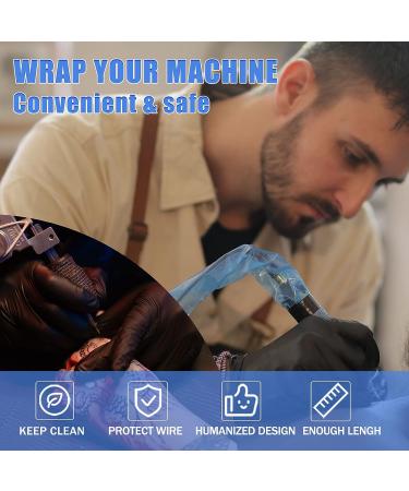 NAQASE Clip Cord Covers and Grip Tape Wraps Set - 125pcs Blue Covers, 6pcs Tattoo Bandages, Elastic Grip Tape Wraps - Black & Blue - Buy Online on GoSupps.com