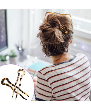 Beaupretty Outdoor Long Accessory Beaded Girl Chopsticks Stick Fork U Elegant U- Forks Out Travel Cellulose Brown Headdress Women Pins Acetate Accessories Chinese Pattern Hairpin - Buy Online on GoSupps.com