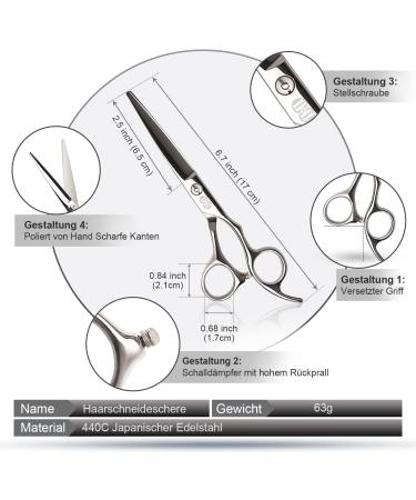 Ciicii Professional Hair Cutting Scissors Set - Premium Hairdressing Scissors for Men Women Pets | Silver Salon Scissors for Family Hairdressers - Buy Online on GoSupps.com