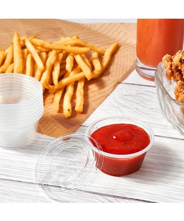 200 Sets 2 oz Disposable Plastic Portion Cups with Lids for Sauces, Jello Shots, and Souffles - Buy Online on GoSupps.com
