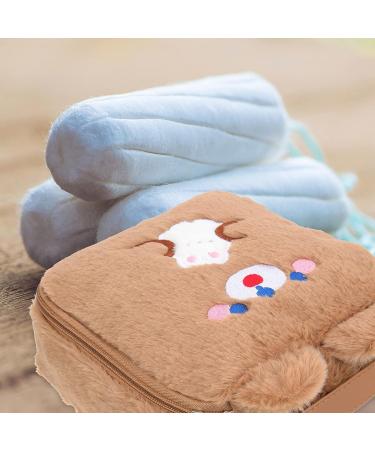Period Bag - Menstrual Cup Holder & Nursing Pad Storage Pouch - Cute Cartoon Design - Travel Friendly - Brown - Buy Online on GoSupps.com
