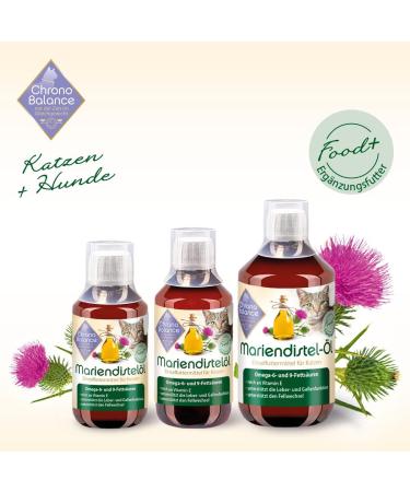 Shop Chronobalance 250ml Milk Thistle Oil for Cats | Natural Nutritional Supplement for Fur & Skin Health | Rich in Vitamin E Omega-6 & Omega-9 | Dosing Cups Included - Buy Online on GoSupps.com