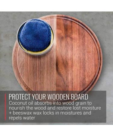 Wood Wax with Applicator - Food Grade Coconut Oil & Beeswax for Cutting Boards Bowls & Wooden Utensils - Eco-Friendly Care - Buy Online on GoSupps.com
