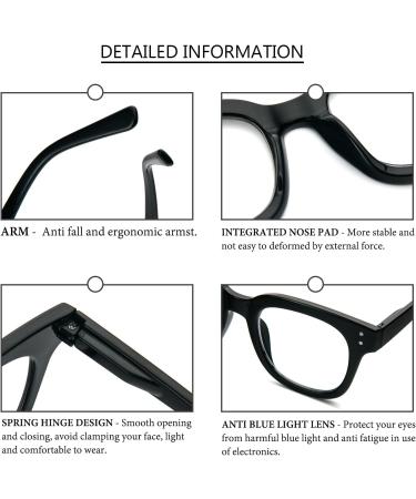 MMOWW 2 Series Pack Reading Glasses for Women - Rectangular Oversized Fashionable Anti-Glare - Black & Turtle 1.0x - Buy Online on GoSupps.com