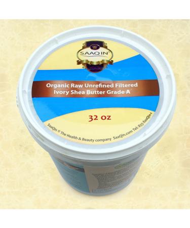 SaaQin Organic IVORY Shea Butter FILTERED & CREAMY 32 Oz - Pack of 4 - Buy Online on GoSupps.com