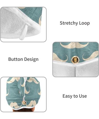 Mustache Seamless Pattern Hair Towel 2 Pack | Super Absorbent Quick Dry Hair Turbans for Women & Girls - Buy Online on GoSupps.com