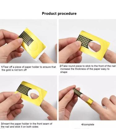 Pack of 100 Self-Adhesive Nail Stencils for Gel Extensions - Golden Modeling Stencil Set for Perfect Nail Art - Buy Online on GoSupps.com
