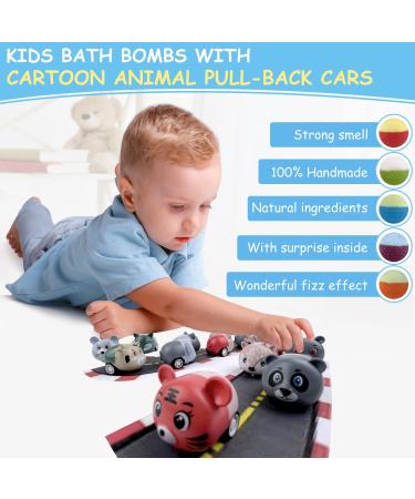 15PCS XL Bath Bombs for Kids | Animal Racing Cars Inside | Gentle & Kid Safe Bubble Bath Fizzies | Birthday Gift for Boys & Girls - Buy Online on GoSupps.com