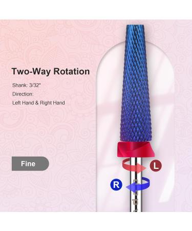 Depvko Super Long 5 in 1 Nail Drill Bits 3/32'' Carbide Tungsten Bits Two Way Rotate Professional Advanced Safety Bits for Nail Fast Remove for Manicure Pedicure Cuticle Gel Polishing(Fine Purple) Fine-F Purple - Buy Online on GoSupps.com