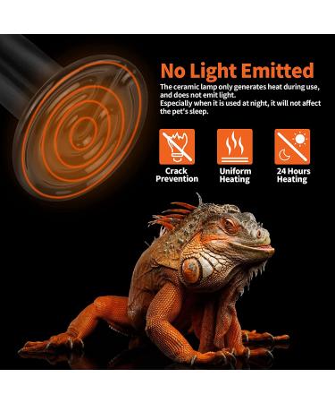 Lucky Herp 100W Ceramic Heat Emitter 2-Pack for Reptiles, Chickens, Dogs, Cats - Reptile Heat Bulbs Lamp - 100 Watts - Buy Online on GoSupps.com