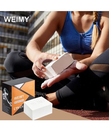 WEIMY Gym Chalk Blocks - Moisture Absorbing Magnesium Carbonate Chalk for Gymnastics, Rock Climbing, Weightlifting - Easy Grip for Power Lifting - 8 Pack - Buy Online on GoSupps.com