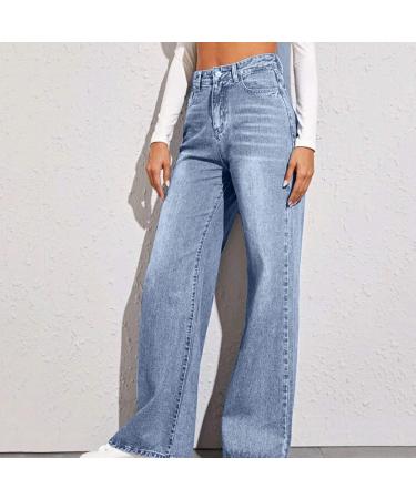 Ronony Women s Bootcut Stretch Flared High Waist Jeans - Ripped Baggy Fitness Pants - Soft Denim Leisure Wear in Blue (XL) - Buy Online on GoSupps.com