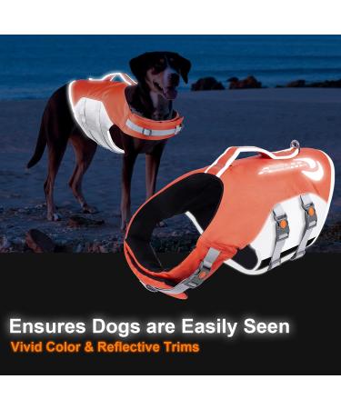 ThinkPet Dog Life Jacket - Adjustable Reflective Lifesaver for Safety & Buoyancy | Orange XXL - Buy Online on GoSupps.com