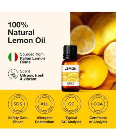 Kukka Lemon Essential Oil - 100% Natural for Skin, Cleaning, Aromatherapy - 10ml - Buy Online on GoSupps.com