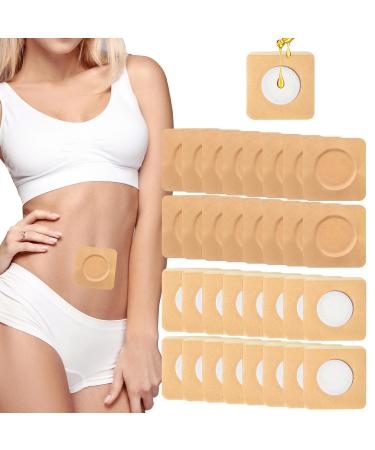 32Pcs Castor Oil Belly Button Patches Disposable Anti Leakage Organic Cotton Castor Oil Pads (Oil Not Included) Square Shape 2.8" x 2.8"