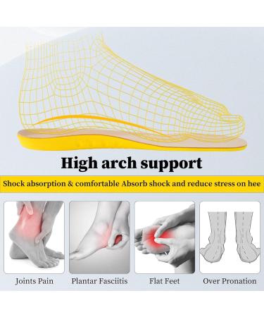 All-Day Arch Support Orthotic Insoles for Plantar Fasciitis & Flat Feet - Cushioning Comfort for Men & Women | Apricot Color (M: 8-10 / W: 8-11 - Buy Online on GoSupps.com