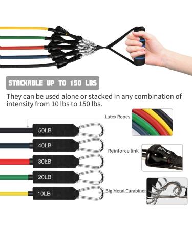 23Pcs Resistance Bands Set with Handles, Loop Bands, Jump Rope, Figure 8 Band - Workout Essential Kit - Buy Online on GoSupps.com