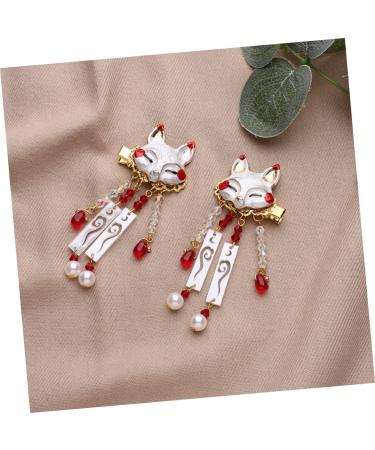 FRCOLOR 1 Pair Fox Tassel Clip Japanese Hair Pearl Tiara Japanese Fox Hairpin Vintage Tassel Hair Clips Chinese Fox Hairpin Hair Barrettes for Women Tassel Hairpin Hanfu Alloy Girl Asia - Buy Online on GoSupps.com