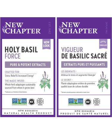 New Chapter Holy Basil Force with Supercritical Holy Basil for Immune Support + Mood Support + Non-GMO Ingredients - 30 ct Vegetarian Capsules 1 count (Pack of 30) - Buy Online on GoSupps.com