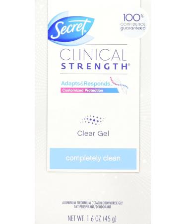 Secret Clinical Strength Clear Gel Women's Antiperspirant & Deodorant - Completely Clean Scent - 1.6 oz - Buy Online on GoSupps.com