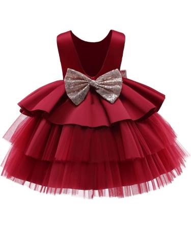 NNJXD Baby Girls Flower Princess Birthday Party Dress 730 Red-a | 6-12 Months - Buy Online on GoSupps.com