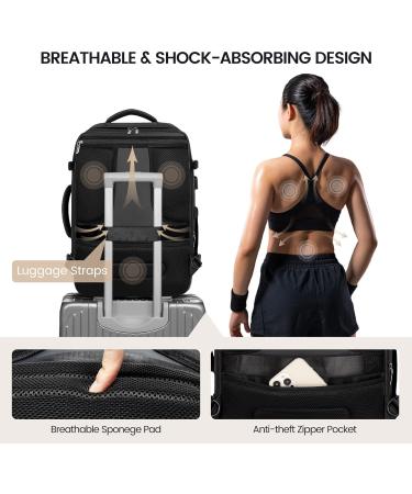 LOVEVOOK 17.3 Inch Travel Backpack with Toiletry Bag - Waterproof, Expandable, Flight Approved - USB Charging Port, Shoes Compartment - Black/Gun Color - Buy Online on GoSupps.com