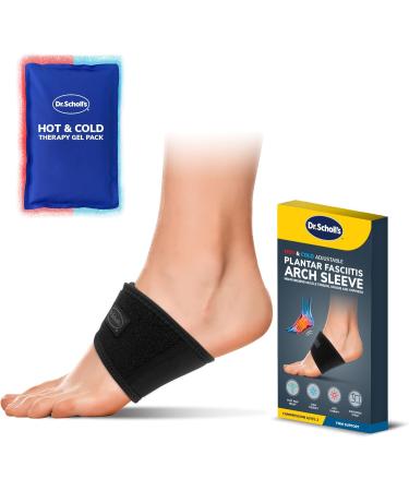 Dr. Scholl's Hot & Cold Adjustable Arch Sleeve for Custom Foot Support & Pain Relief - Lightweight Dual Temperature Therapy - Buy Online on GoSupps.com
