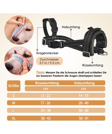 Eyin Adjustable Reflective Nylon Muzzle for Small Dogs - Prevent Biting Barking & Chewing Allows Panting & Drinking - Black Size S - Buy Online on GoSupps.com